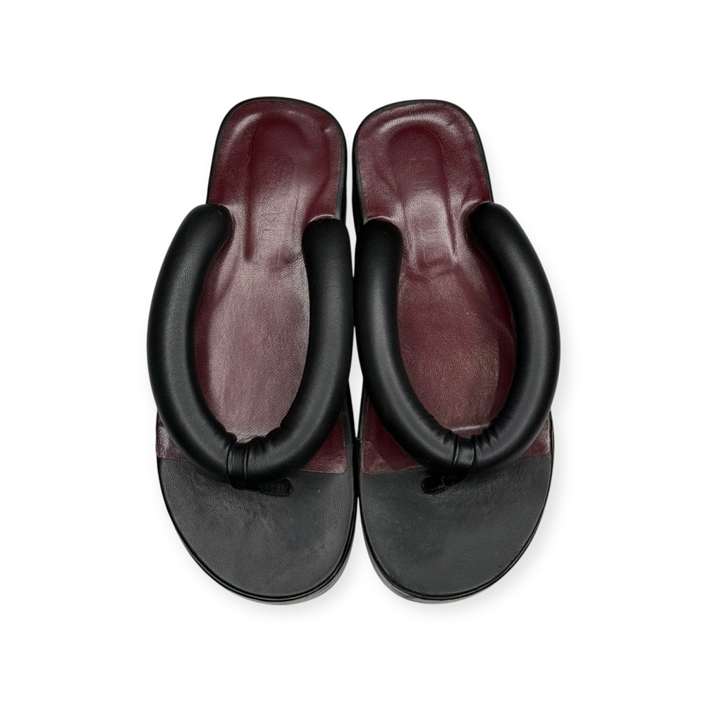 Staud 𒀭Rio Puffy Leather Thong Strap Platform Sandals 𒀭Black 𒀭39 9M - Picture 10 of 16